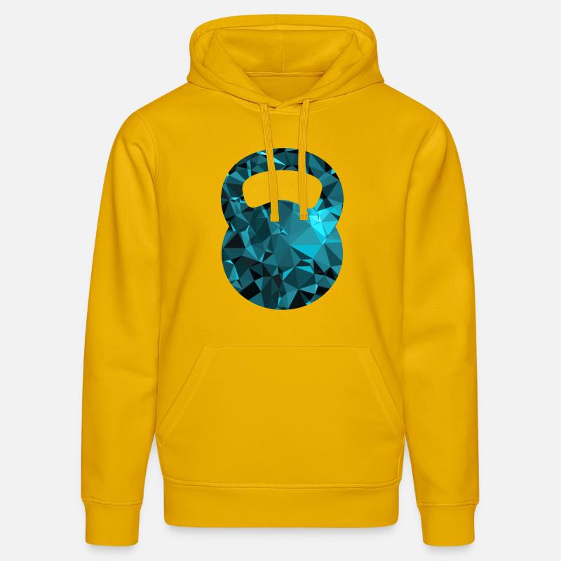 Kettlebell (Low Poly) - Sweat à capuche bio DRUMMER Stanley/Stella Unisexe - jaune spectre
