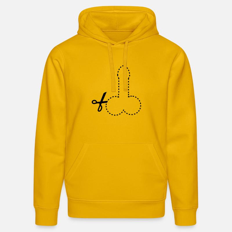 dashed_cut_out_penis_1c - Sweat à capuche bio DRUMMER Stanley/Stella Unisexe - jaune spectre