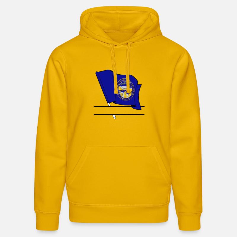 Drapeau Nebraska bannière de texte - Sweat à capuche bio DRUMMER Stanley/Stella Unisexe - jaune spectre