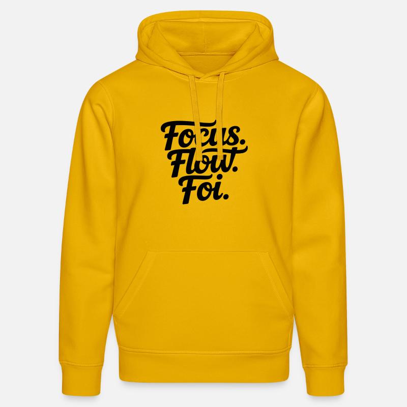 Focus Flow Fly Script - Sweat à capuche bio DRUMMER Stanley/Stella Unisexe - jaune spectre