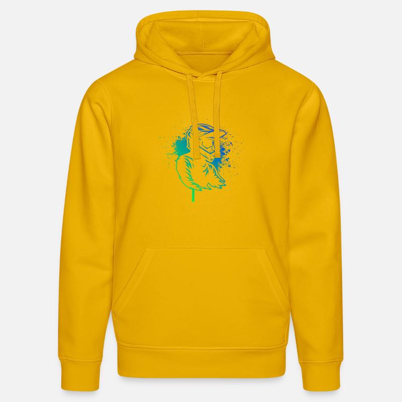 Conception compacte du motocross - Sweat à capuche bio DRUMMER Stanley/Stella Unisexe - jaune spectre