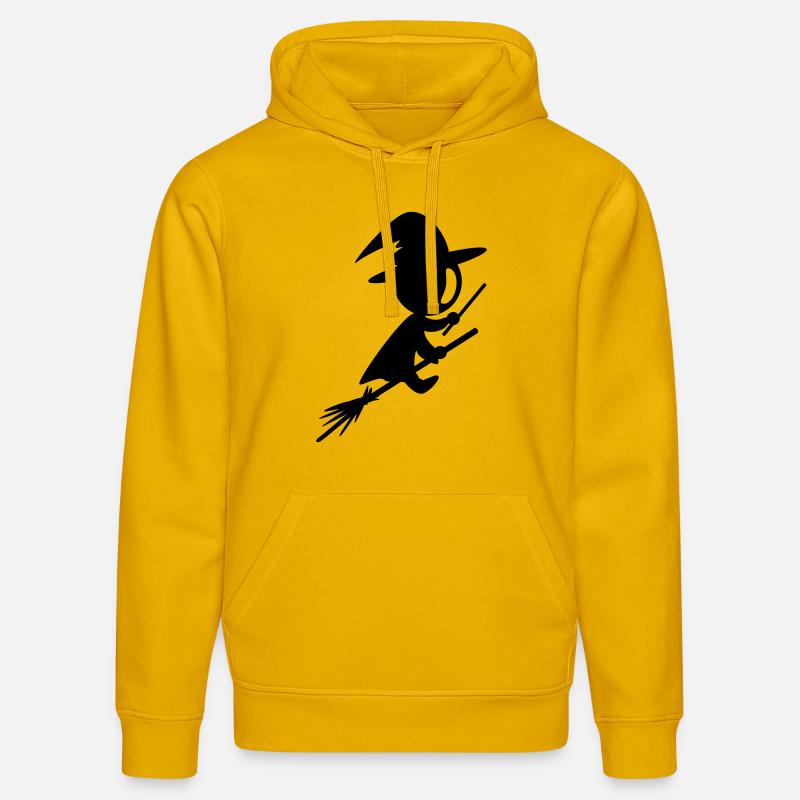 doodle_sorciere - Sweat à capuche bio DRUMMER Stanley/Stella Unisexe - jaune spectre