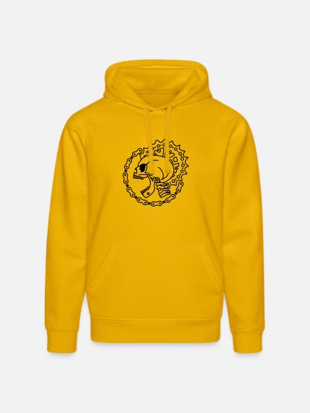 Skull Chain Punk - Black - Stanley/Stella Unisex Bio-Hoodie DRUMMER - Spektralgelb