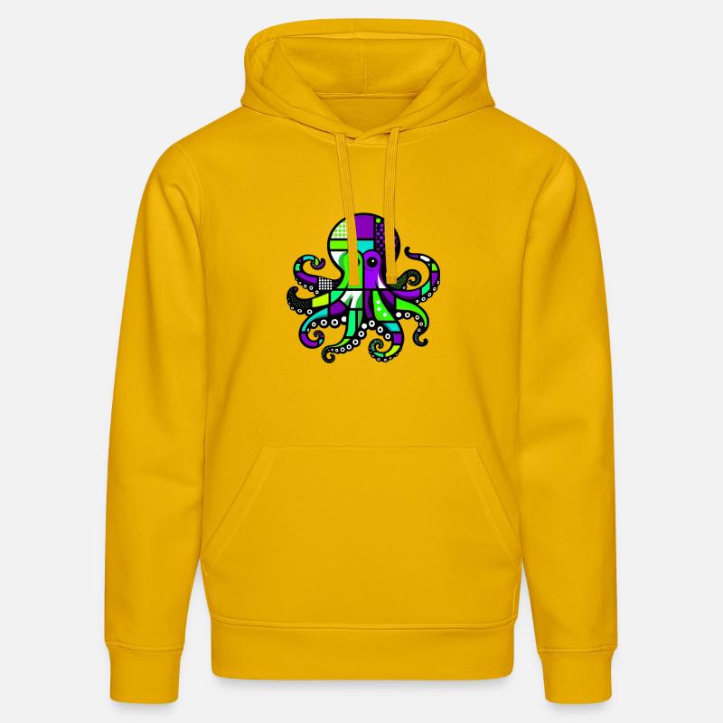 Pieuvre - Sweat à capuche bio DRUMMER Stanley/Stella Unisexe - jaune spectre