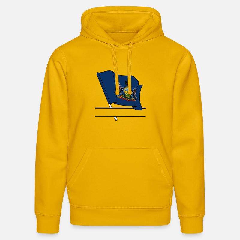 Drapeau Pennsylvanie bannière de texte - Sweat à capuche bio DRUMMER Stanley/Stella Unisexe - jaune spectre