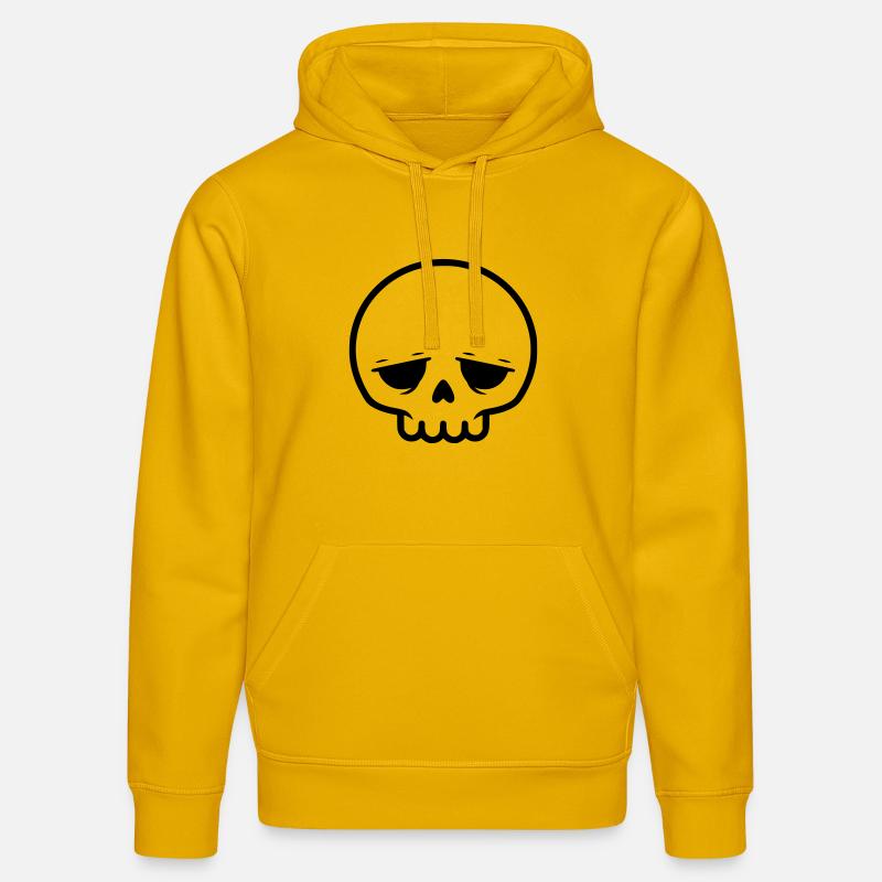 Crâne triste | Emo & Goth Design - Sweat à capuche bio DRUMMER Stanley/Stella Unisexe - jaune spectre