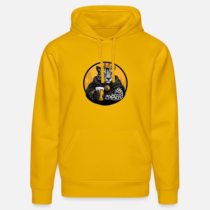 Bière léopard drôle - Sweat à capuche bio DRUMMER Stanley/Stella Unisexe - jaune spectre