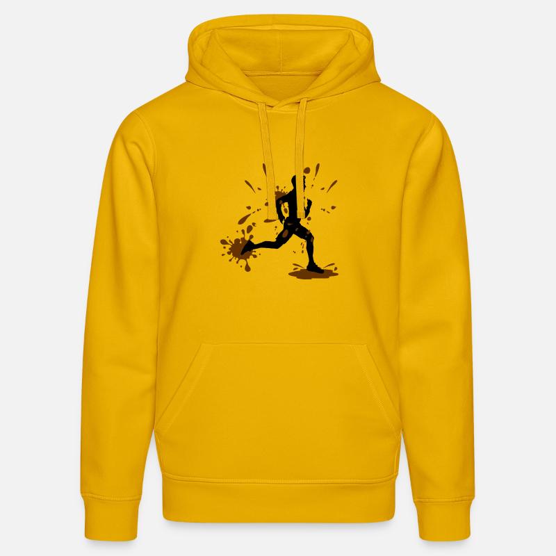 Mud Run Man – Défi Modder Runner - Sweat à capuche bio DRUMMER Stanley/Stella Unisexe - jaune spectre