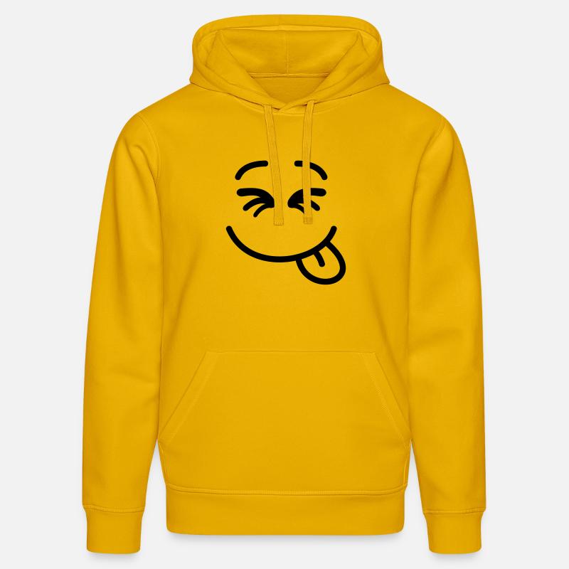 smiley_f1 - Sweat à capuche bio DRUMMER Stanley/Stella Unisexe - jaune spectre