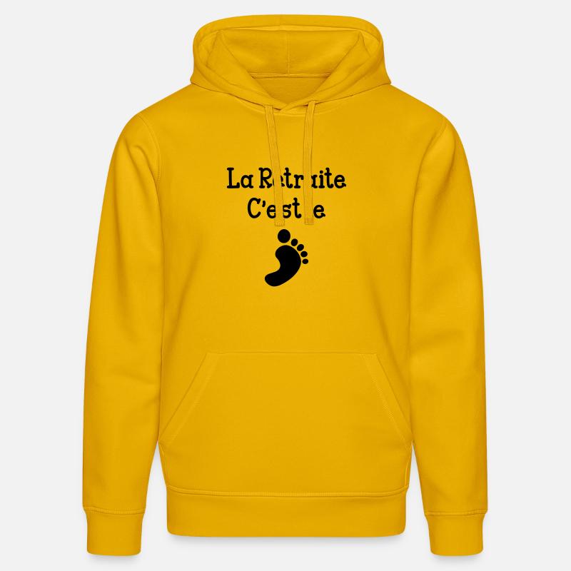 La Retraite c'est le pied ! - Sweat à capuche bio DRUMMER Stanley/Stella Unisexe - jaune spectre
