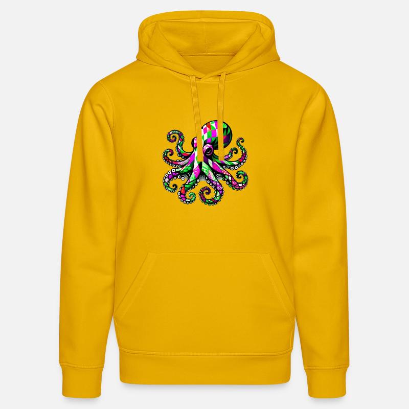 Pieuvre - Sweat à capuche bio DRUMMER Stanley/Stella Unisexe - jaune spectre