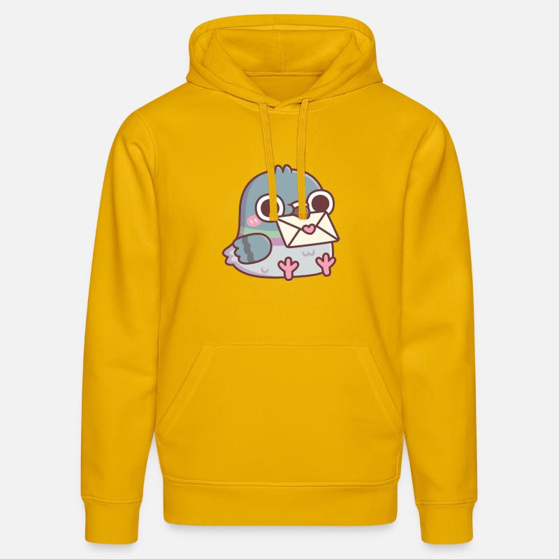 Pigeon mignon avec une lettre d’amour - Sweat à capuche bio DRUMMER Stanley/Stella Unisexe - jaune spectre