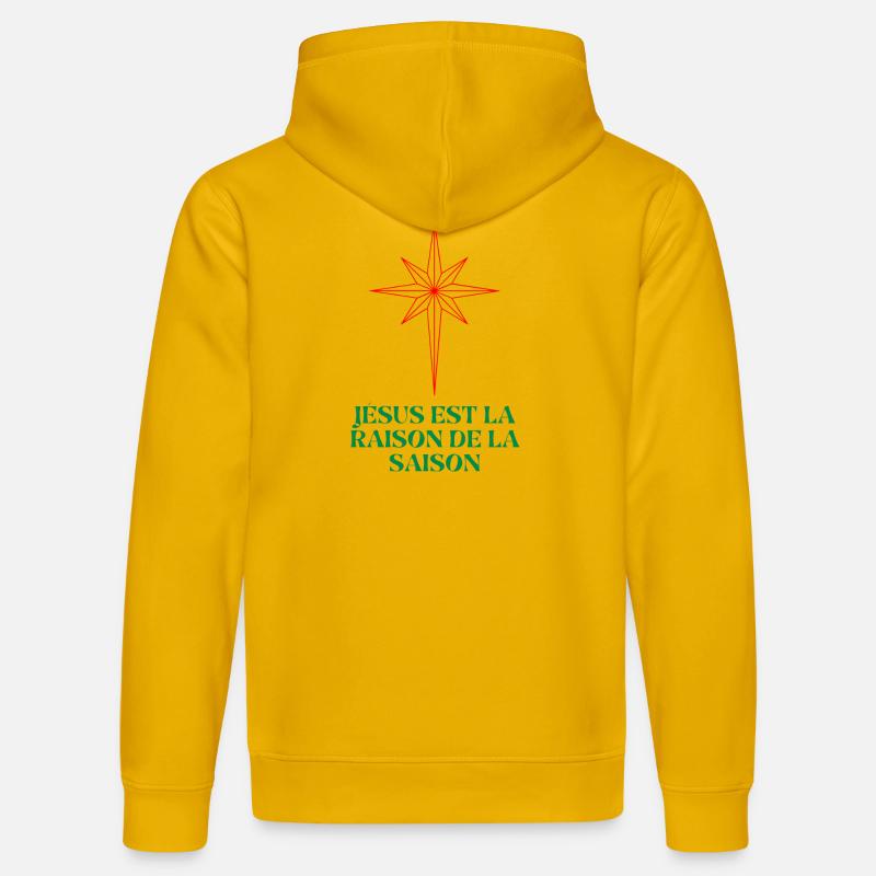 Étoile de Noël avec citation religieuse - Sweat à capuche bio DRUMMER Stanley/Stella Unisexe - jaune spectre