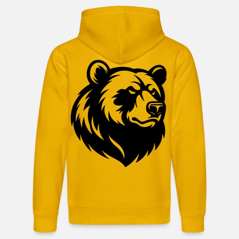 Tête d’ours en colère - Sweat à capuche bio DRUMMER Stanley/Stella Unisexe - jaune spectre