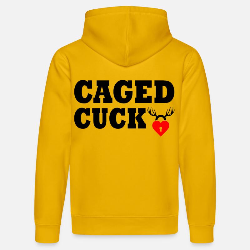 Cuckold caged cuck - Sweat à capuche bio DRUMMER Stanley/Stella Unisexe - jaune spectre