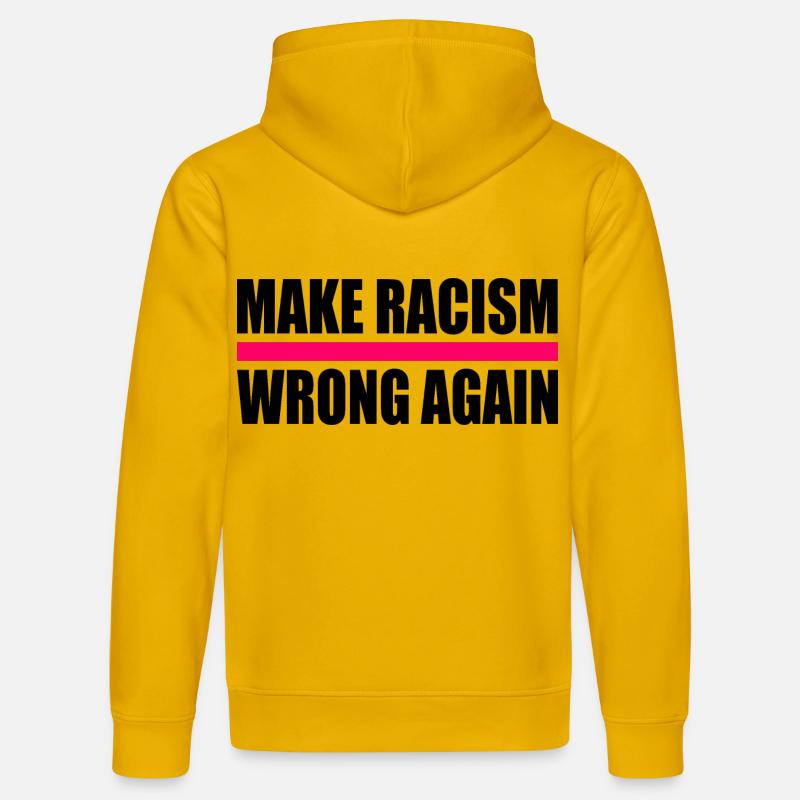 make racism wrong again - Sweat à capuche bio DRUMMER Stanley/Stella Unisexe - jaune spectre
