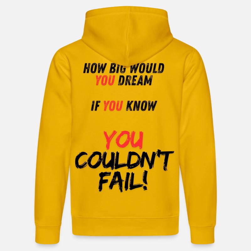 Message de motivation YOU sur noir - Sweat à capuche bio DRUMMER Stanley/Stella Unisexe - jaune spectre