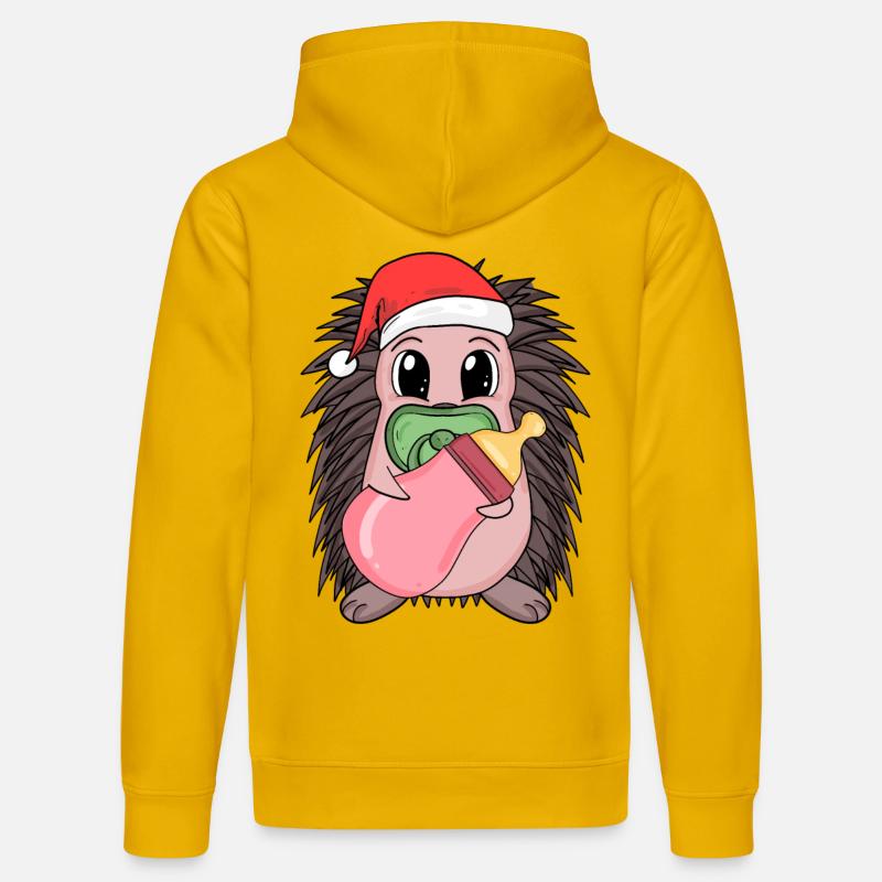 Hérisson bébé Noël - Sweat à capuche bio DRUMMER Stanley/Stella Unisexe - jaune spectre