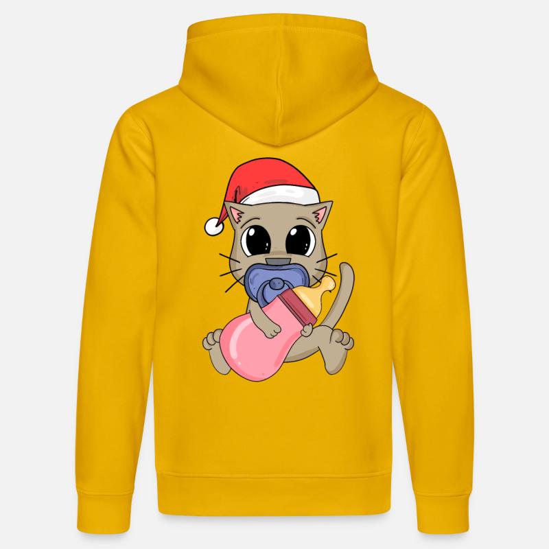 Bébé Chat Noël - Sweat à capuche bio DRUMMER Stanley/Stella Unisexe - jaune spectre
