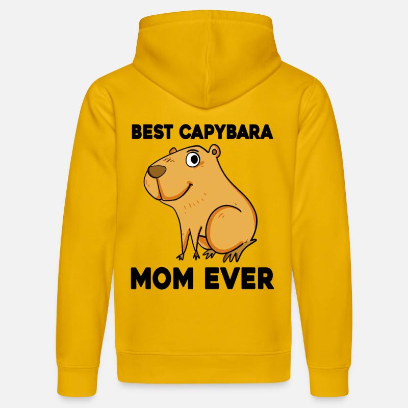 Capybara Mama Wasserschwein - Sweat à capuche bio DRUMMER Stanley/Stella Unisexe - jaune spectre