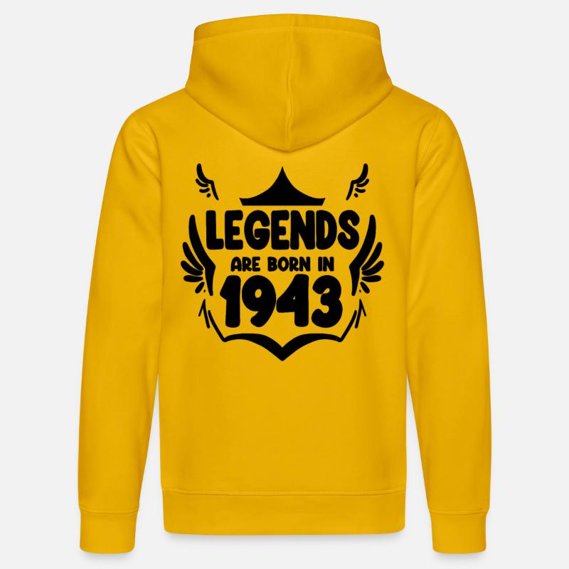 1943 - Né en 1943 - Sweat à capuche bio DRUMMER Stanley/Stella Unisexe - jaune spectre