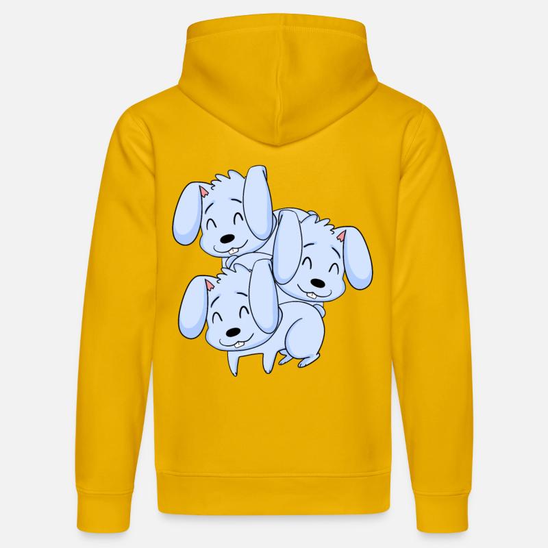 Lapins mignons - Motif de lapin - Sweat à capuche bio DRUMMER Stanley/Stella Unisexe - jaune spectre