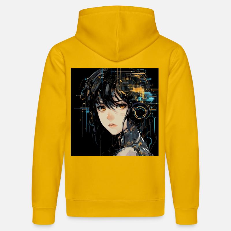 Anime Yeux Numérique - Sweat à capuche bio DRUMMER Stanley/Stella Unisexe - jaune spectre