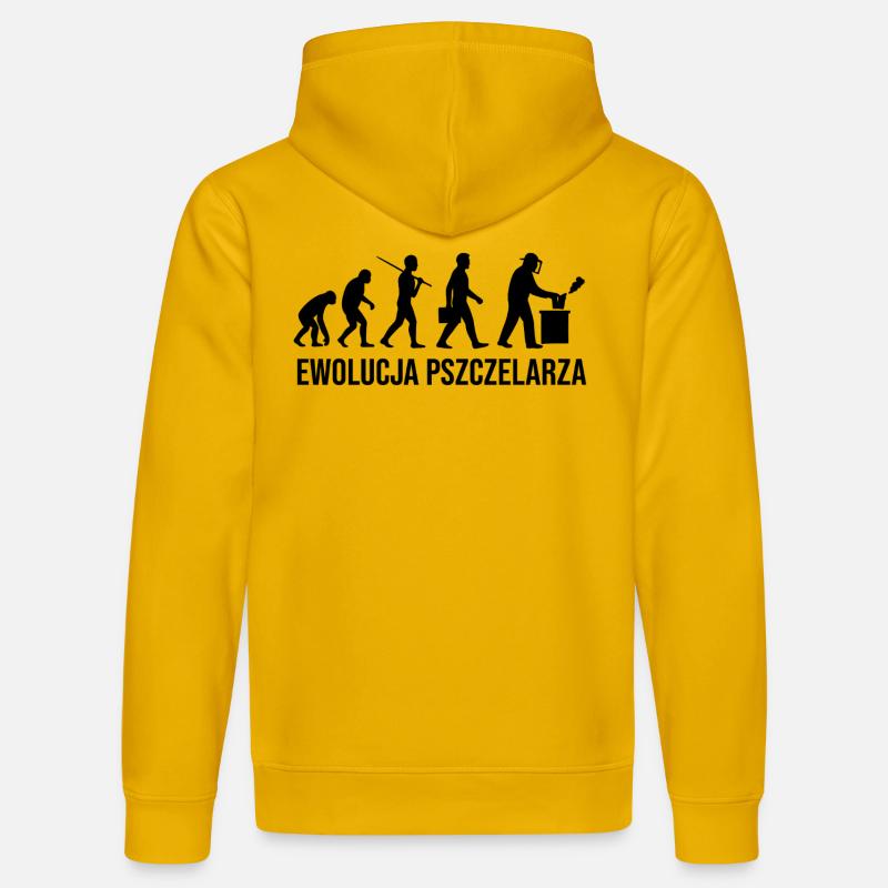L’évolution de l’apiculteur - Sweat à capuche bio DRUMMER Stanley/Stella Unisexe - jaune spectre