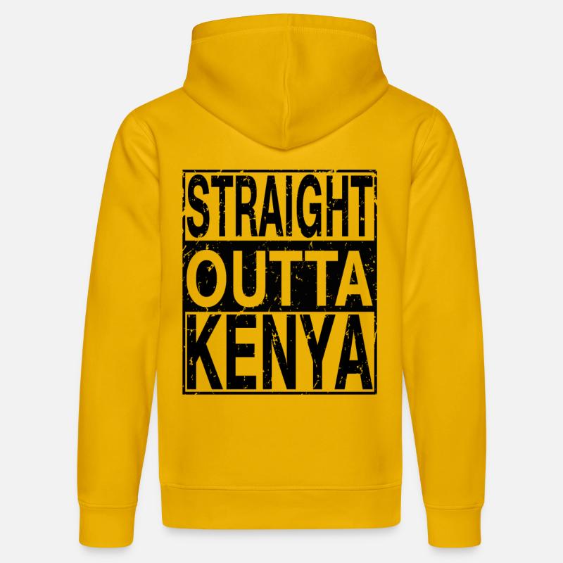 Kenya Straight outta Kenya - Sweat à capuche bio DRUMMER Stanley/Stella Unisexe - jaune spectre