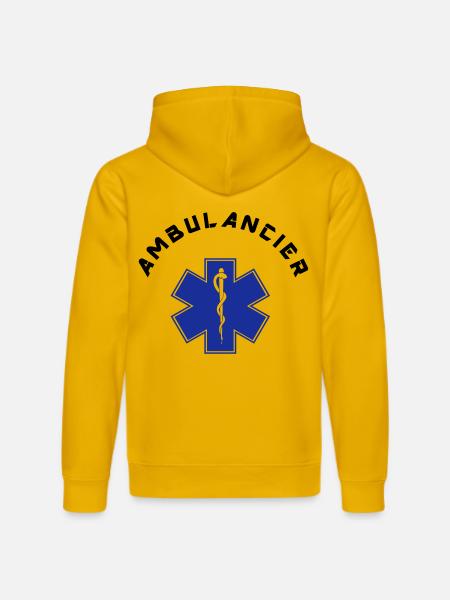 ambulancier logo 3 - Stanley/Stella Unisex Bio-Hoodie DRUMMER  - Spektralgelb