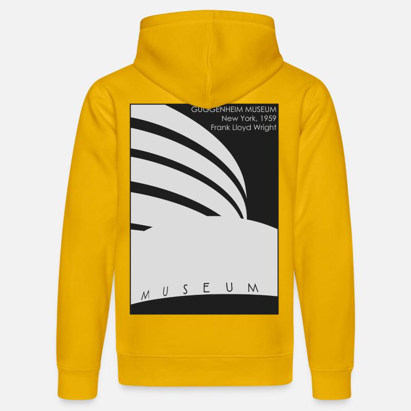 Architecture moderne: Musée Guggenheim - Sweat à capuche bio DRUMMER Stanley/Stella Unisexe - jaune spectre