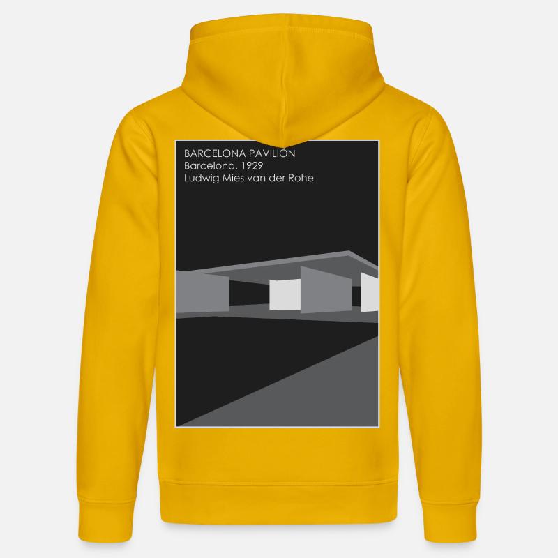 Architecture moderne : Pavillon de Barcelone - Sweat à capuche bio DRUMMER Stanley/Stella Unisexe - jaune spectre