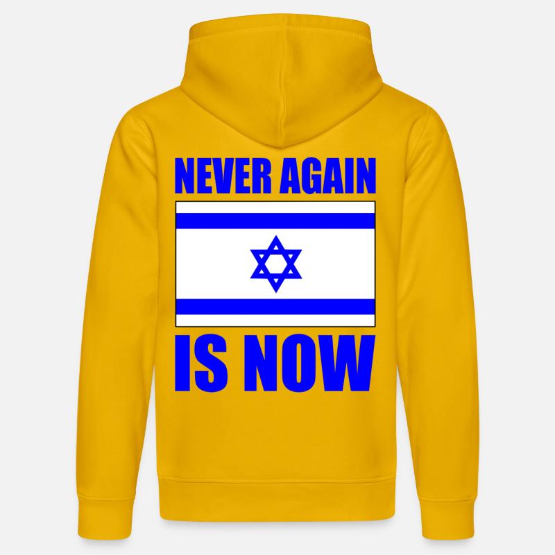 Never again is now - Sweat à capuche bio DRUMMER Stanley/Stella Unisexe - jaune spectre