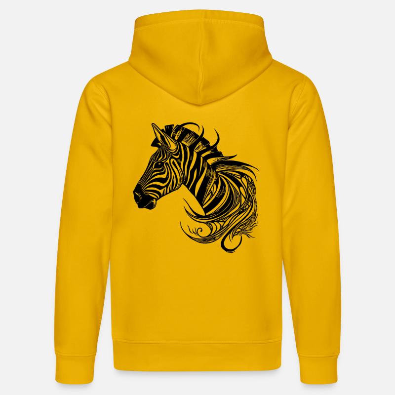 Wild Zebra Tattoo Style Lignes - Sweat à capuche bio DRUMMER Stanley/Stella Unisexe - jaune spectre