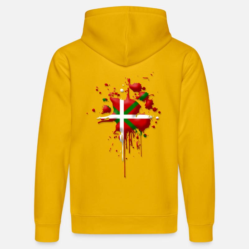 Drapeau Basque tâche 2 - Sweat à capuche bio DRUMMER Stanley/Stella Unisexe - jaune spectre