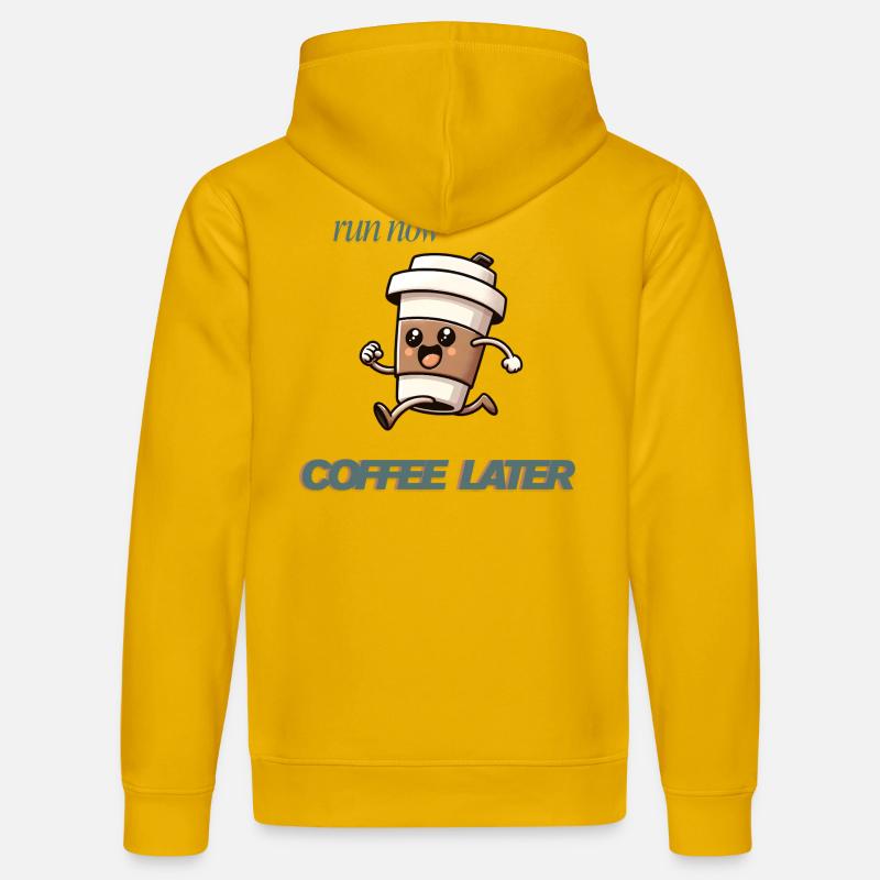 Exécuter maintenant Café plus tard - Sweat à capuche bio DRUMMER Stanley/Stella Unisexe - jaune spectre