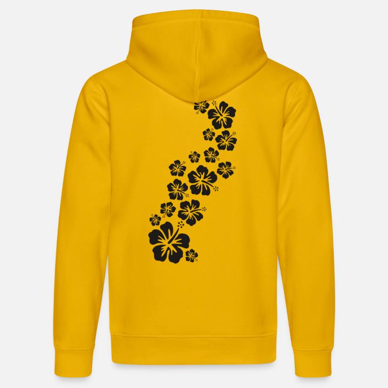 BALI hibiscus fleurs noires - Sweat à capuche bio DRUMMER Stanley/Stella Unisexe - jaune spectre