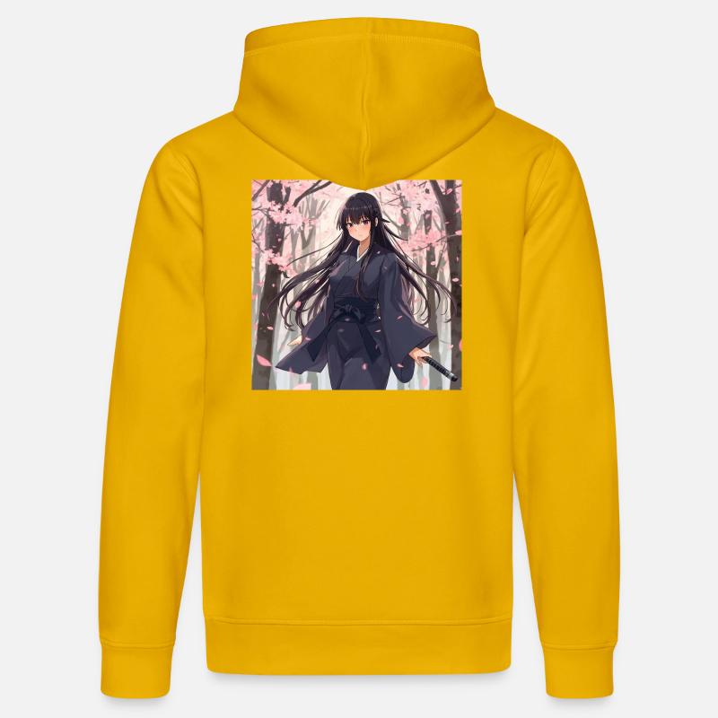 Sakura Samouraï de l’Ombre - Sweat à capuche bio DRUMMER Stanley/Stella Unisexe - jaune spectre