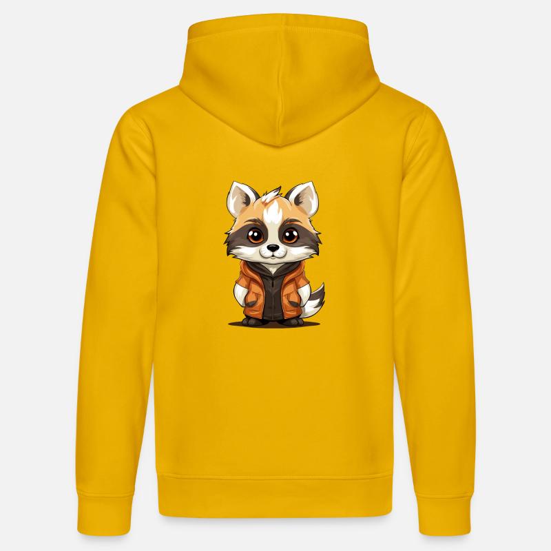 Raton laveur - Style Kawaii - Sweat à capuche bio DRUMMER Stanley/Stella Unisexe - jaune spectre