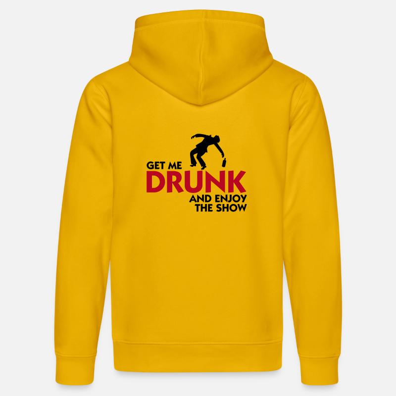 Donnez-moi l alcool et profiter du spectacle! - Sweat à capuche bio DRUMMER Stanley/Stella Unisexe - jaune spectre