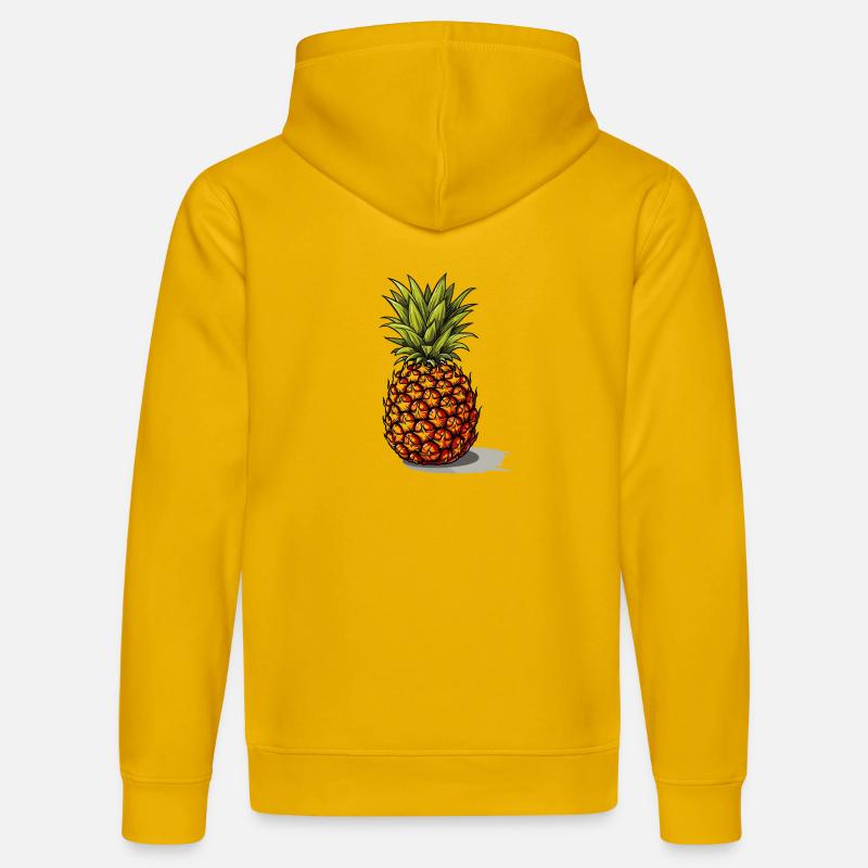 Ananas - illustration - Sweat à capuche bio DRUMMER Stanley/Stella Unisexe - jaune spectre
