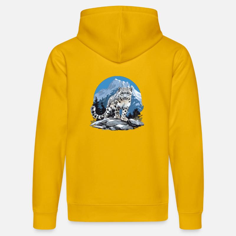 Léopard des neiges Schneeleoparden Schneeleopard - Sweat à capuche bio DRUMMER Stanley/Stella Unisexe - jaune spectre