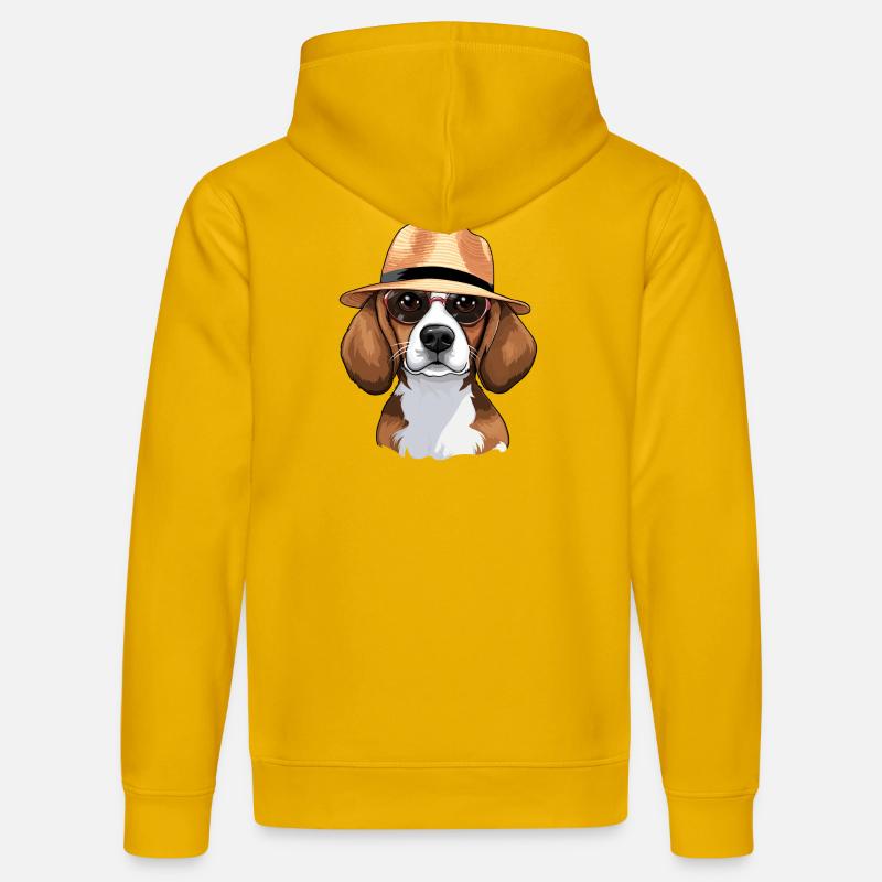 cavalier king charles, beagle, chien - Sweat à capuche bio DRUMMER Stanley/Stella Unisexe - jaune spectre