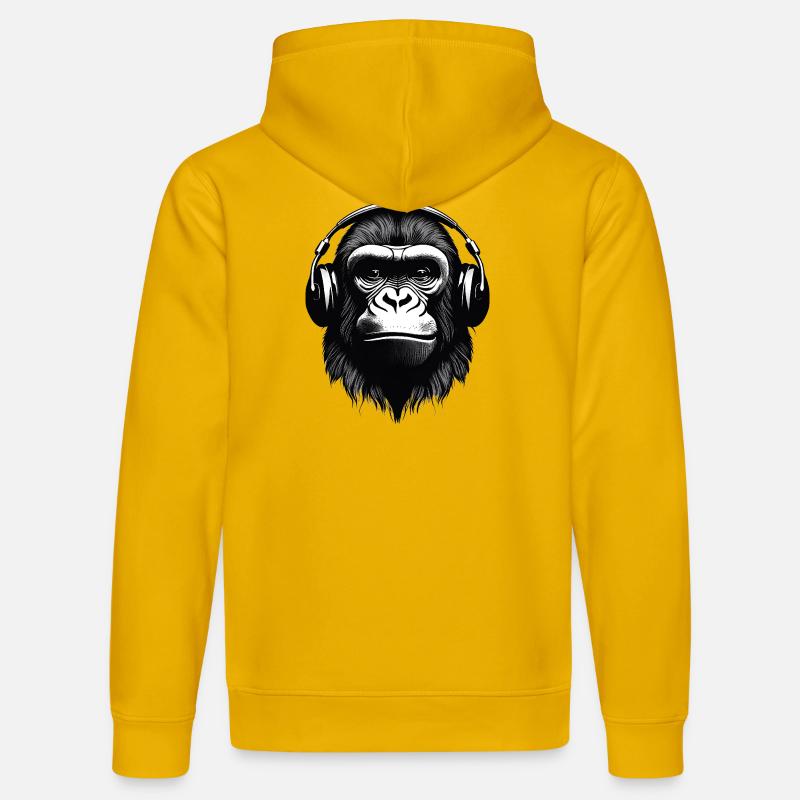 gorille, primate, singe - Sweat à capuche bio DRUMMER Stanley/Stella Unisexe - jaune spectre