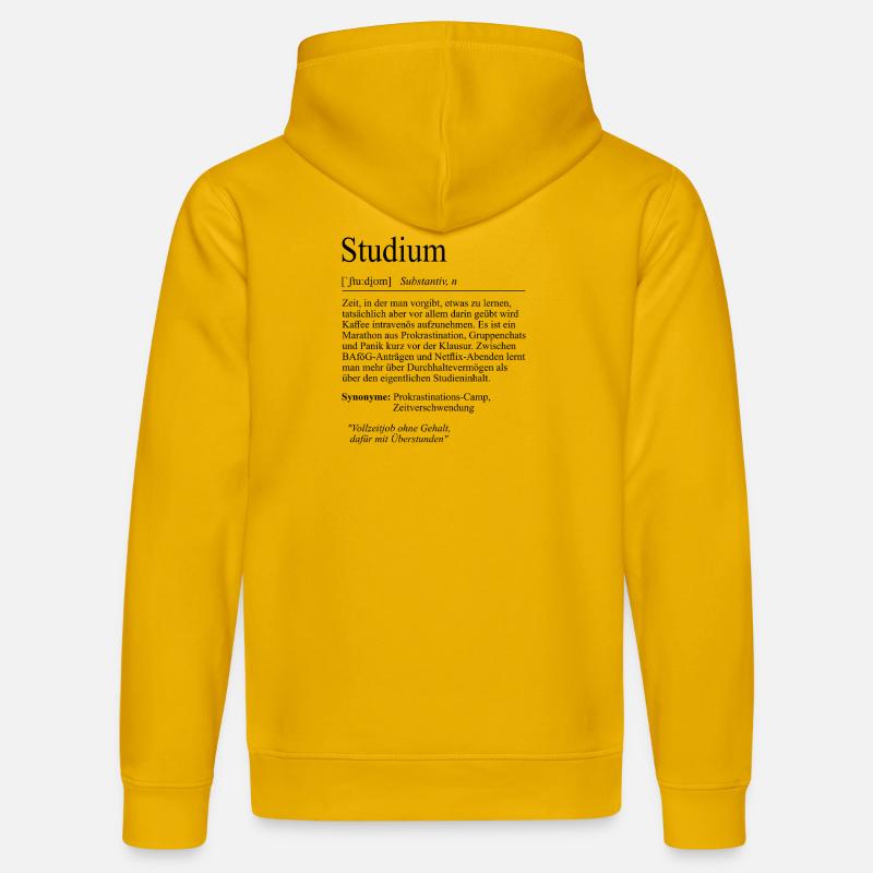 Unispruch "Studium" Student Geschenk, Studenten - Stanley/Stella Unisex Bio-Hoodie DRUMMER  - Spektralgelb