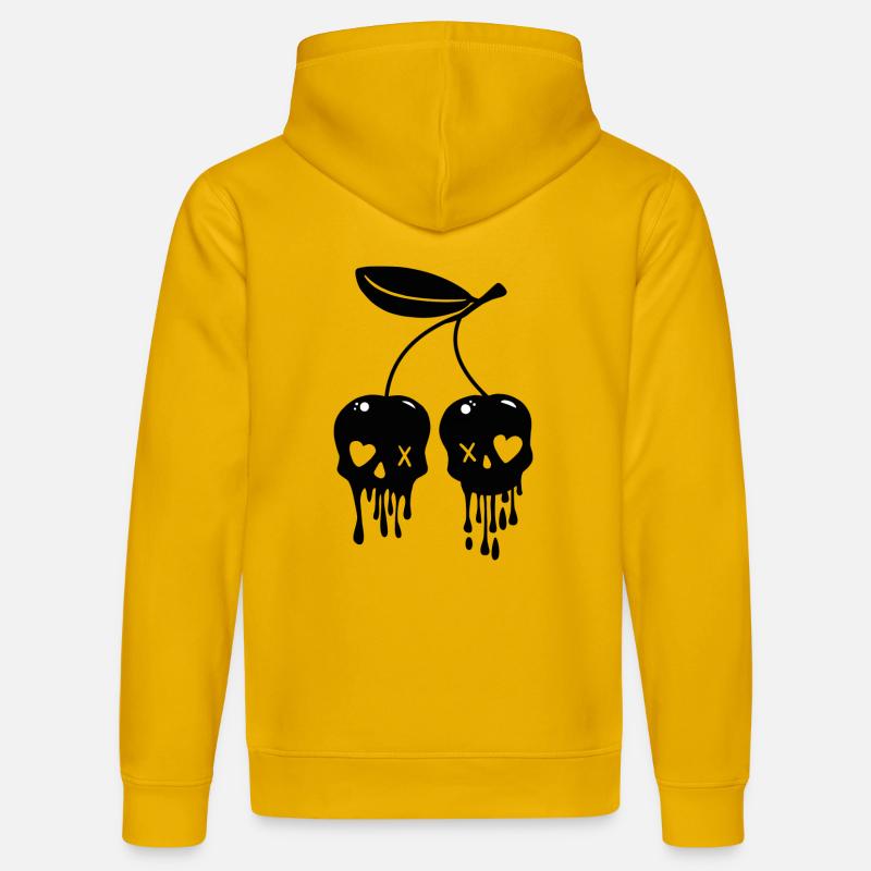 Cerises Kawaii crâne pastel Goth - Sweat à capuche bio DRUMMER Stanley/Stella Unisexe - jaune spectre