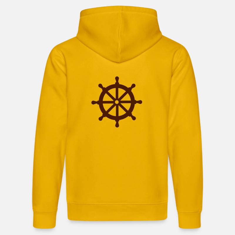 Roue de gouvernail - Bateau - Sweat à capuche bio DRUMMER Stanley/Stella Unisexe - jaune spectre