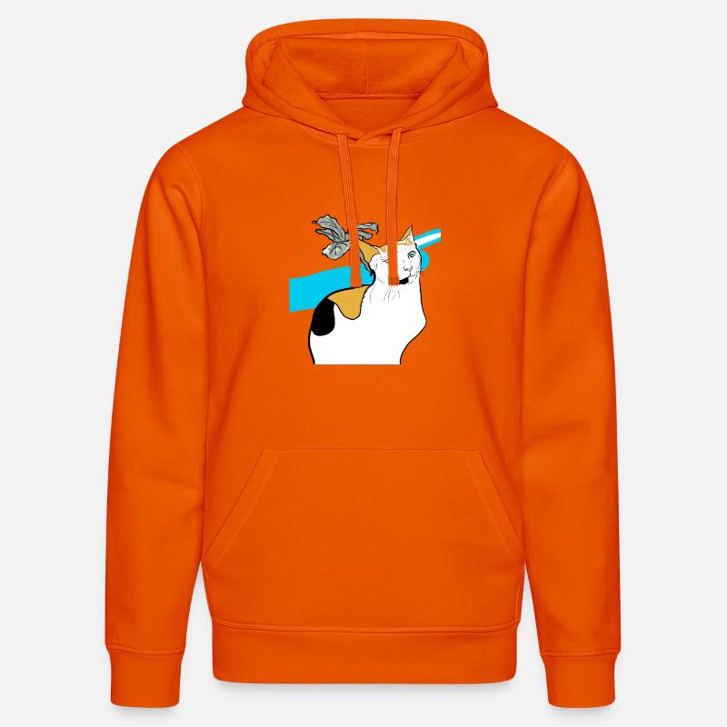 chat assis - Sweat à capuche bio DRUMMER Stanley/Stella Unisexe - orange profond
