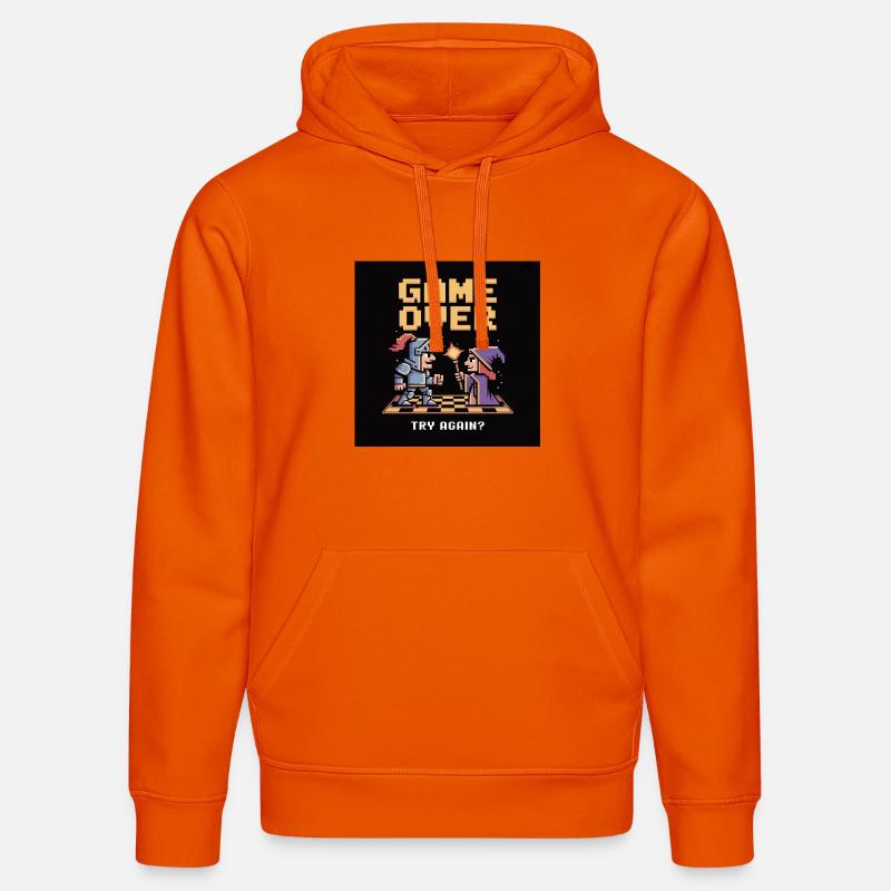 Game Over Pixel Duel Design - Sweat à capuche bio DRUMMER Stanley/Stella Unisexe - orange profond