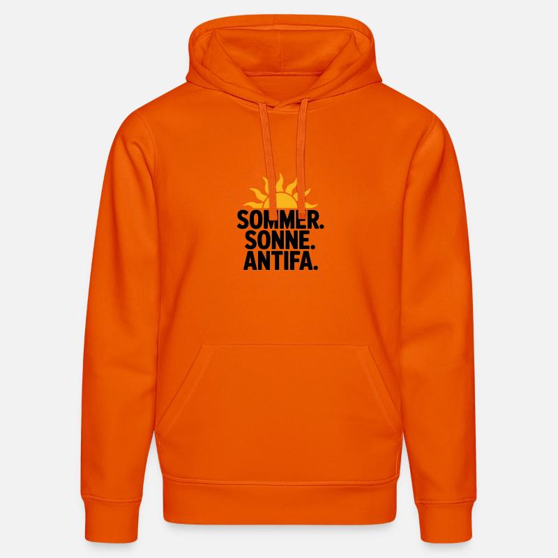 Sommer Sonne Antifa - T-shirt antifasciste - Sweat à capuche bio DRUMMER Stanley/Stella Unisexe - orange profond